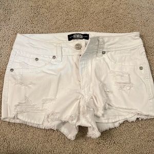 Rewash Brand White Denim Shorts Distressed Size 1